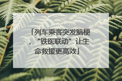列车乘客突发脑梗，“铁医联动”让生命救援更高效