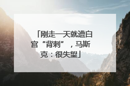 刚走一天就遭白宫“背刺”，马斯克：很失望