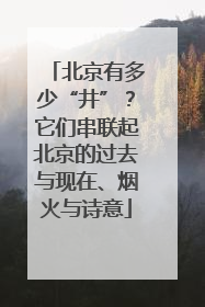 北京有多少“井”？它们串联起北京的过去与现在、烟火与诗意