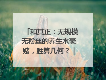 和其正：无规模无粉丝的养生水豪赌，胜算几何？｜品牌观察