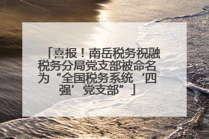 喜报！南岳税务祝融税务分局党支部被命名为“全国税务系统‘四强’党支部”
