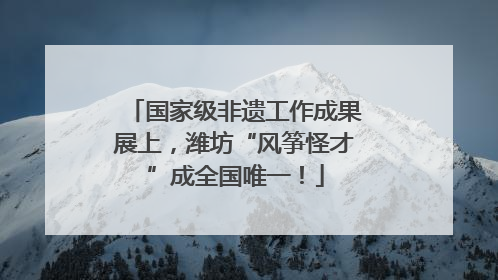 国家级非遗工作成果展上，潍坊“风筝怪才”成全国唯一！