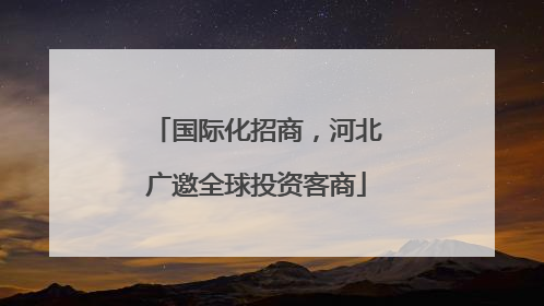 国际化招商，河北广邀全球投资客商