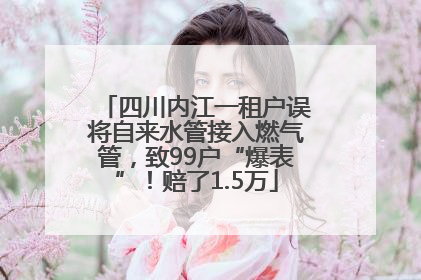 四川内江一租户误将自来水管接入燃气管，致99户“爆表”！赔了1.5万