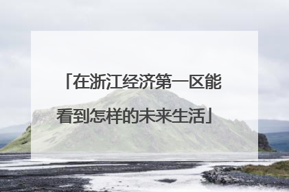 在浙江经济第一区能看到怎样的未来生活