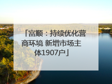 富顺：持续优化营商环境 新增市场主体1907户