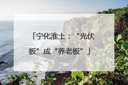 宁化淮土：“光伏板”成“养老板”