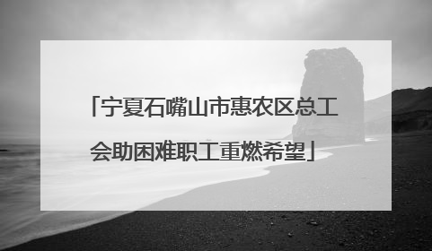 宁夏石嘴山市惠农区总工会助困难职工重燃希望
