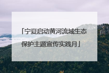 宁夏启动黄河流域生态保护主题宣传实践月
