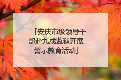 安庆市级领导干部赴九成监狱开展警示教育活动