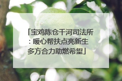 宝鸡陈仓千河司法所：暖心帮扶点亮新生 多方合力助燃希望