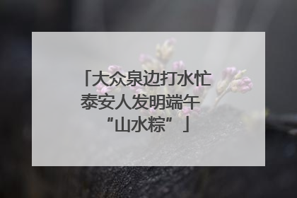 大众泉边打水忙 泰安人发明端午“山水粽”