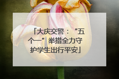 大庆交警：“五个一”举措全力守护学生出行平安