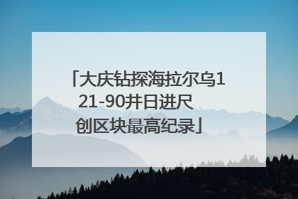 大庆钻探海拉尔乌121-90井日进尺 创区块最高纪录