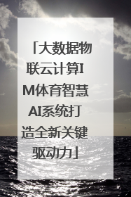 大数据物联云计算IM体育智慧AI系统打造全新关键驱动力