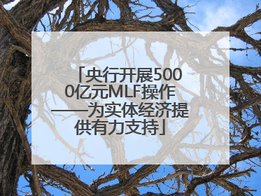 央行开展5000亿元MLF操作——为实体经济提供有力支持