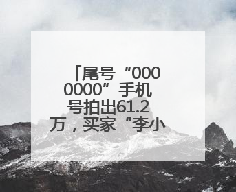 尾号“0000000”手机号拍出61.2万，买家“李小龙”已付尾款，仅享有使用权