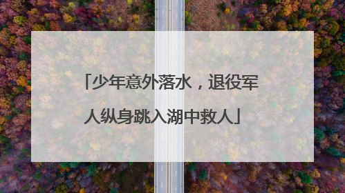 少年意外落水，退役军人纵身跳入湖中救人