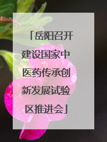 岳阳召开建设国家中医药传承创新发展试验区推进会