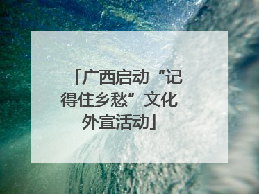 广西启动“记得住乡愁”文化外宣活动