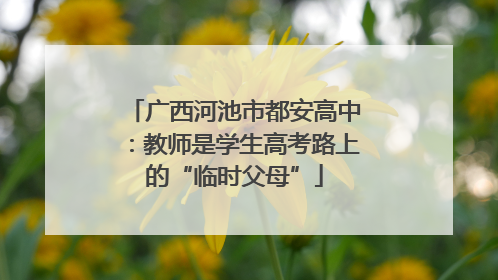 广西河池市都安高中：教师是学生高考路上的“临时父母”