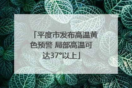 平度市发布高温黄色预警 局部高温可达37°以上