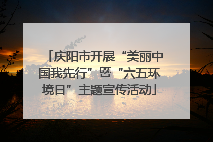 庆阳市开展“美丽中国我先行”暨“六五环境日”主题宣传活动
