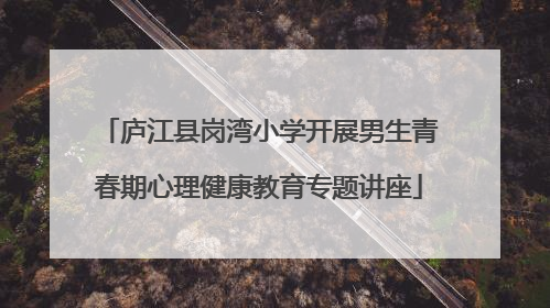 庐江县岗湾小学开展男生青春期心理健康教育专题讲座
