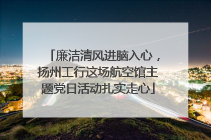 廉洁清风进脑入心，扬州工行这场航空馆主题党日活动扎实走心