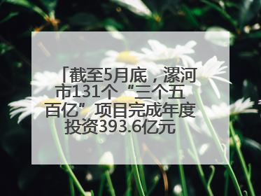 截至5月底，漯河市131个“三个五百亿”项目完成年度投资393.6亿元，占年度投资计划的50.41%——“三个五百亿”项目带动产业提质升级
