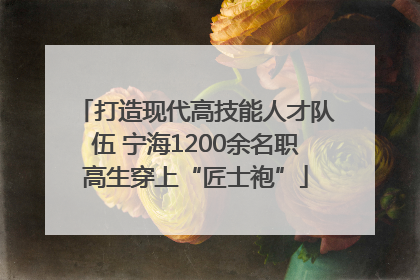 打造现代高技能人才队伍 宁海1200余名职高生穿上“匠士袍”