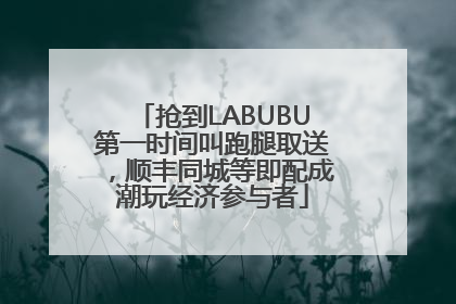 抢到LABUBU第一时间叫跑腿取送，顺丰同城等即配成潮玩经济参与者