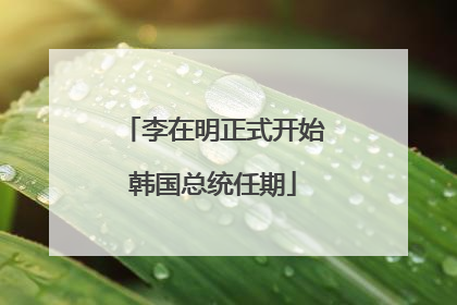 李在明正式开始韩国总统任期