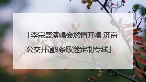 李宗盛演唱会燃情开唱 济南公交开通9条歌迷定制专线