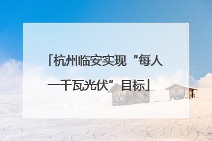 杭州临安实现“每人一千瓦光伏”目标