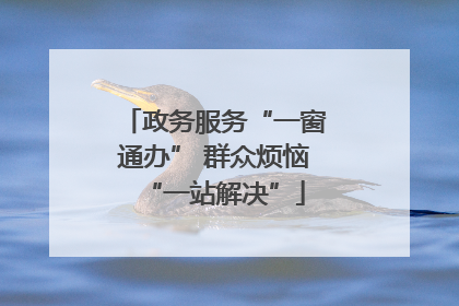 政务服务“一窗通办” 群众烦恼“一站解决”