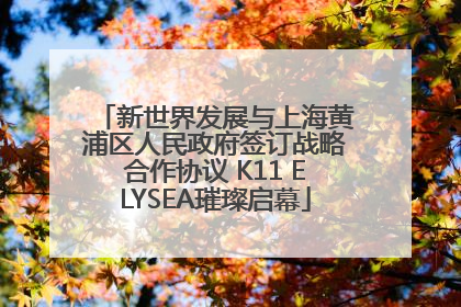 新世界发展与上海黄浦区人民政府签订战略合作协议 K11 ELYSEA璀璨启幕