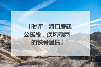 时评：海口房建公寓段，疾风骤雨的铁骨温情