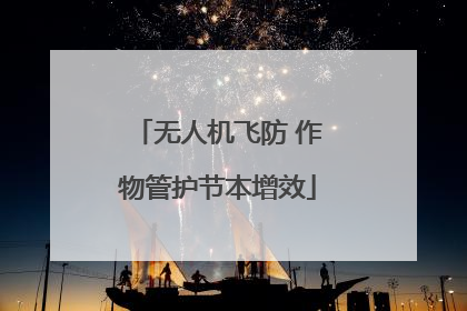 无人机飞防 作物管护节本增效