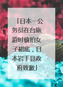 日本一公务员在台旅游时偷拍女子裙底，日本岩手县政府致歉