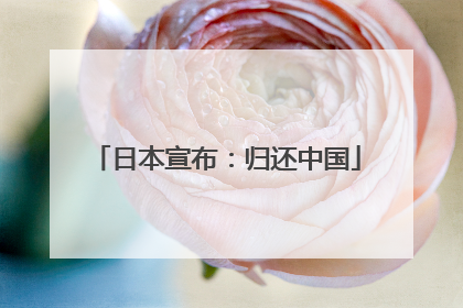 日本宣布：归还中国