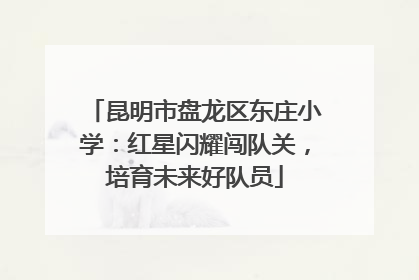 昆明市盘龙区东庄小学：红星闪耀闯队关，培育未来好队员