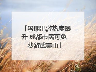 暑期出游热度攀升 成都市民可免费游武夷山