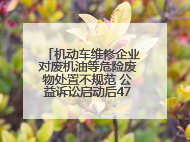 机动车维修企业对废机油等危险废物处置不规范 公益诉讼启动后47家企业依法备案