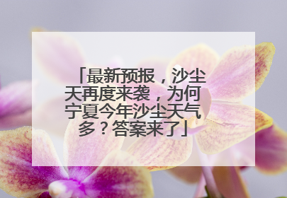 最新预报，沙尘天再度来袭，为何宁夏今年沙尘天气多？答案来了