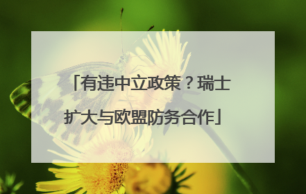 有违中立政策？瑞士扩大与欧盟防务合作