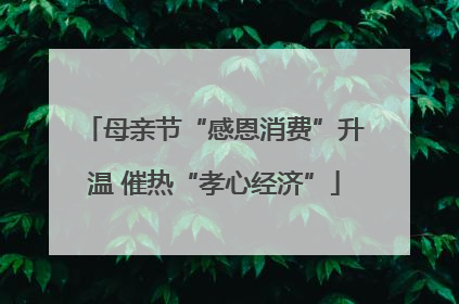 母亲节“感恩消费”升温 催热“孝心经济”