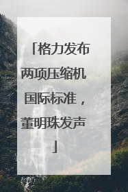 格力发布两项压缩机国际标准，董明珠发声