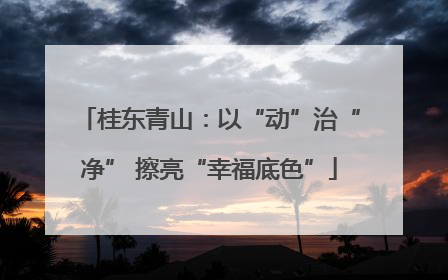 桂东青山：以“动”治“净” 擦亮“幸福底色”