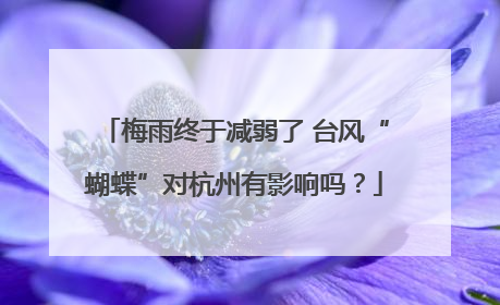 梅雨终于减弱了 台风“蝴蝶”对杭州有影响吗？
